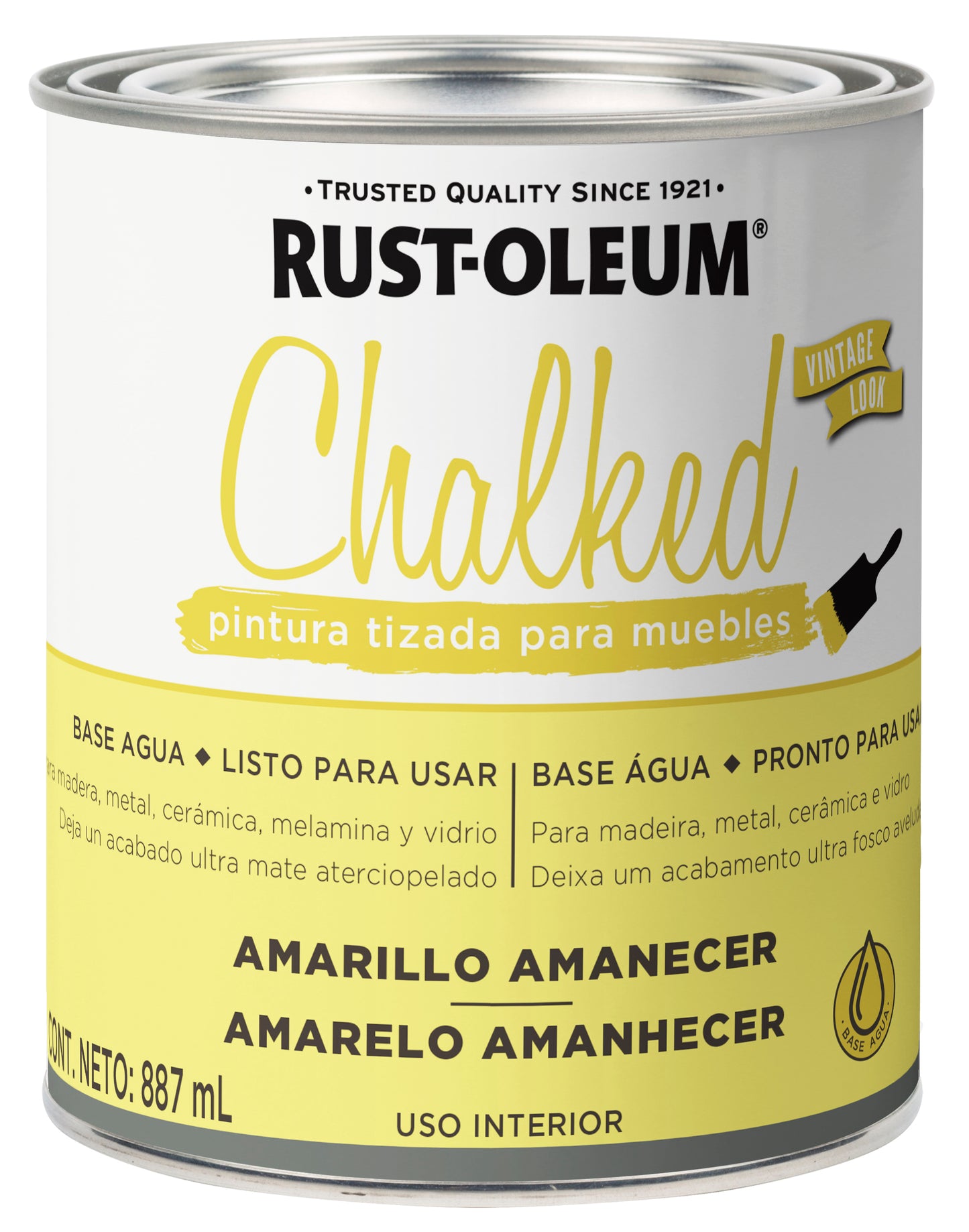 Pintura Chalked Lata - Base Agua - Acabado Tizado Rust Oleum