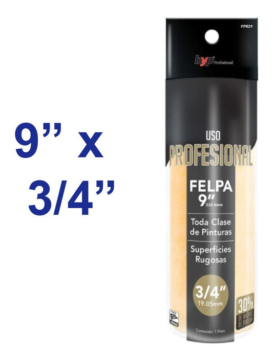 Felpa Superf. Rugosas (repuesto P/ Rodillo 9'' X 3/4'')- Byp