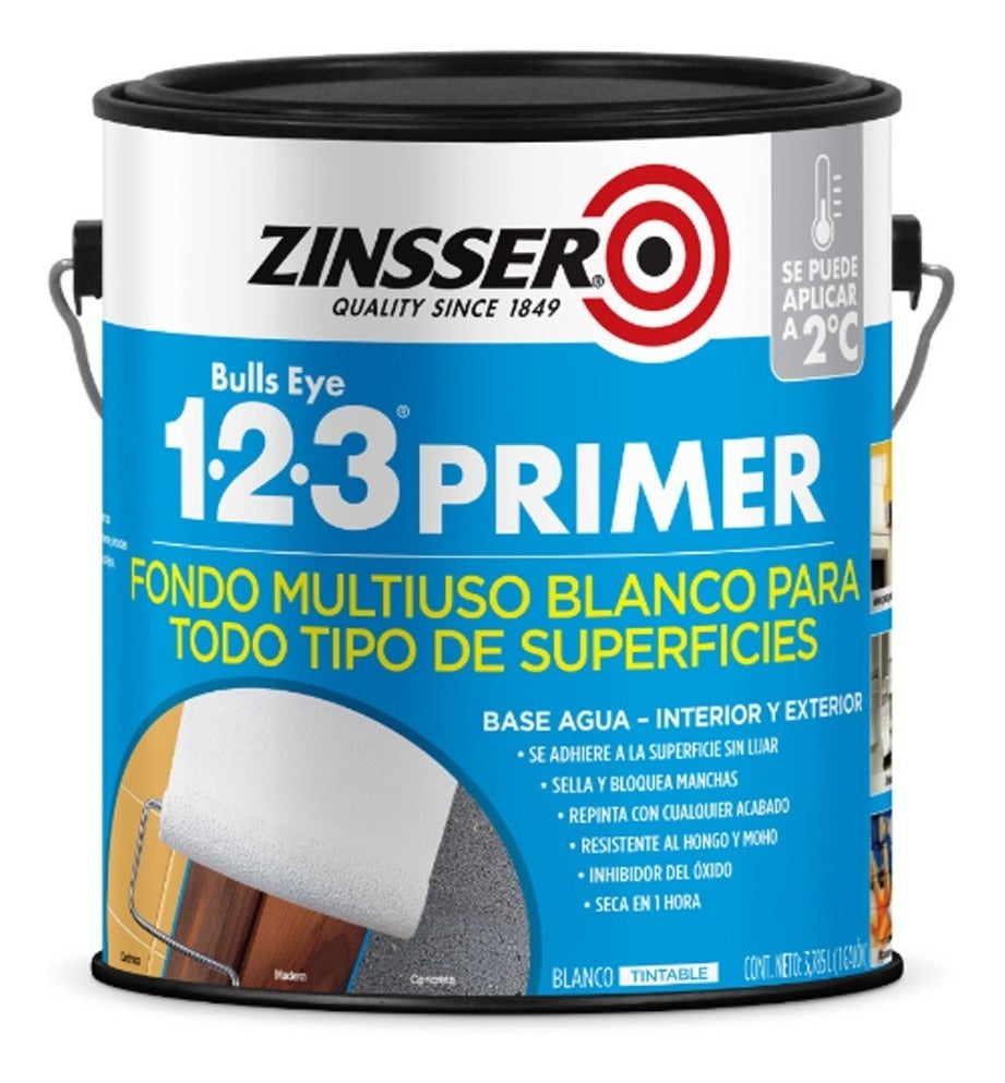 Primer 1.2.3. Zinsser (fondo Multiuso Base Agua) Galón 3.7 L