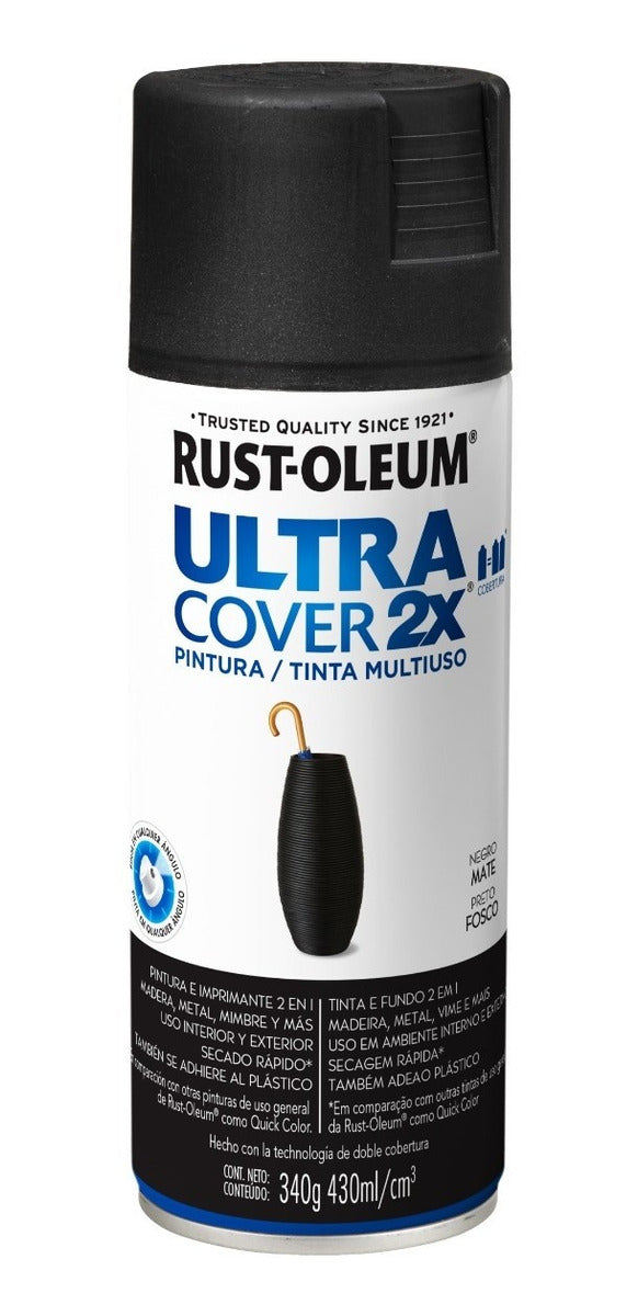 Pintura En Aerosol (ultra Cover 2x) - Color Negro Mate