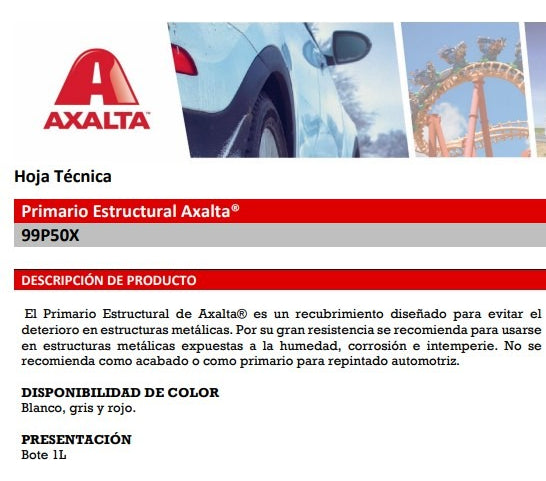 Primario Estructural Axalta Pintura Esmalte Alquidálico 1 Lt