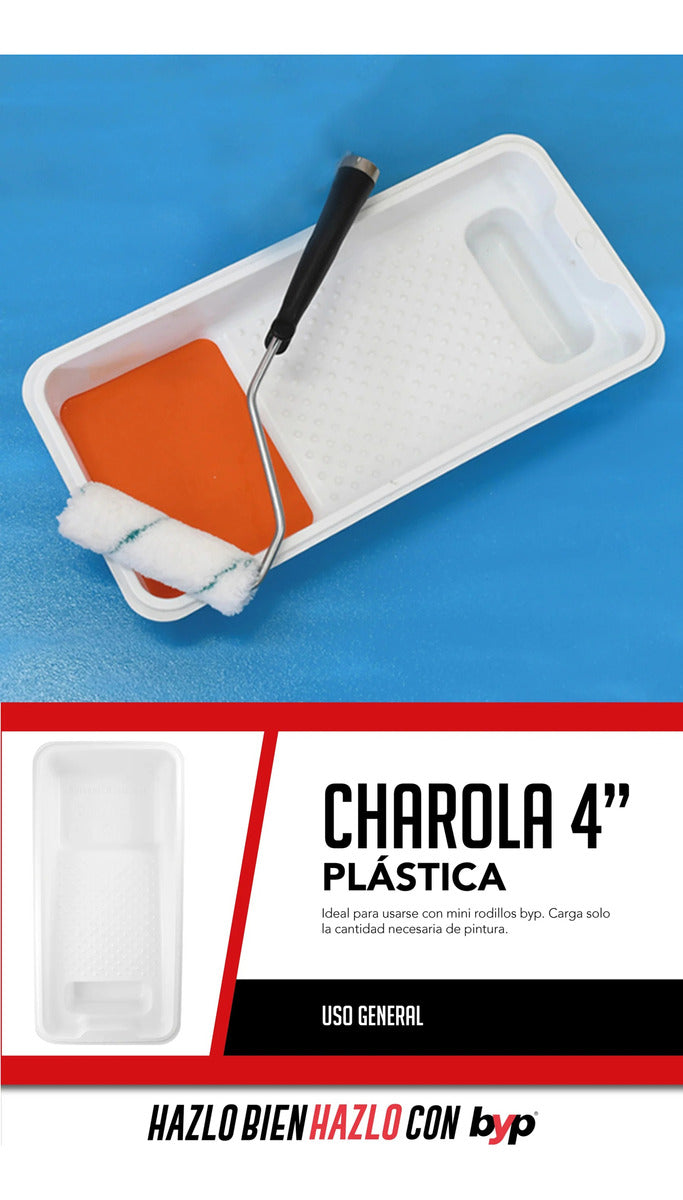 Charola Plástica Para Pintura (para Minirodillo De 4'') Byp