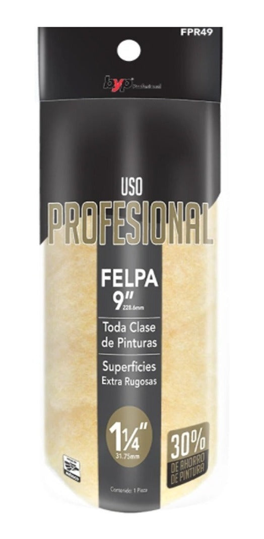 Felpa Superf. Rugosas Repuesto P/ Rodillo 9'' X 1-1/4'' -byp