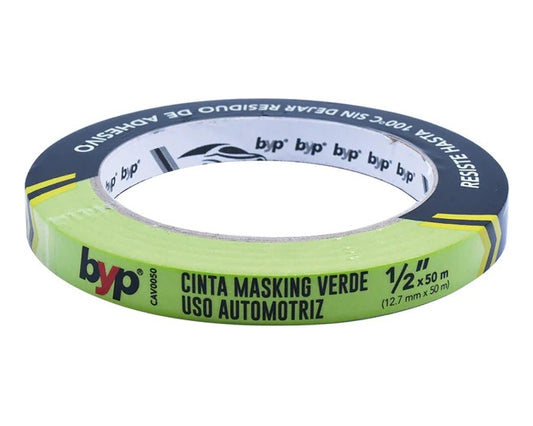 Cinta Masking Verde Para Uso Automotriz 1/2'' (byp)