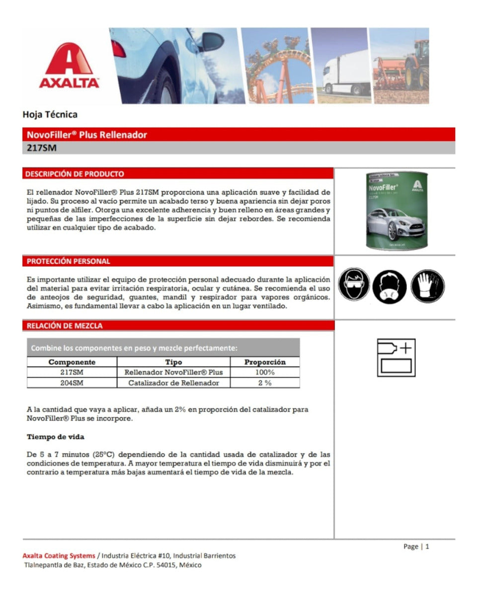 Kit Novofiller Rellenador Ultra Ligero + Catalizador -axalta