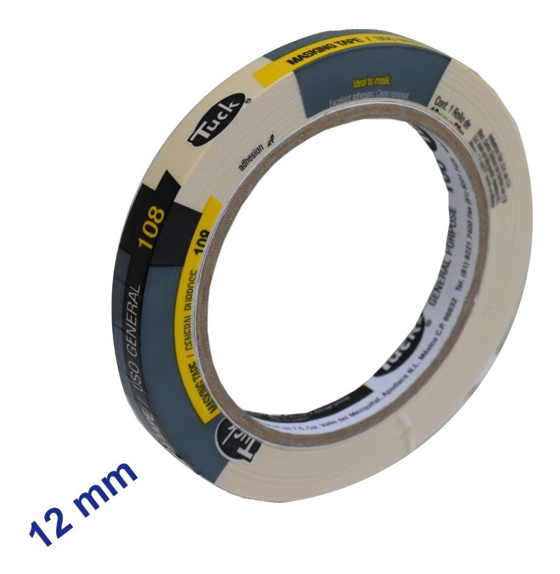 Cinta Masking Tape 12mm- Tuck 108 (50 M) - Uso General