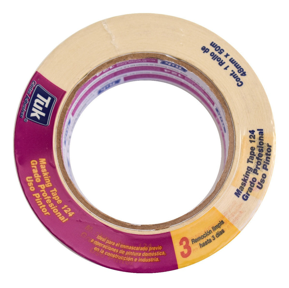 Cinta Masking Tape 48mm- Grado Profesional - Tuk 124 (50 M)