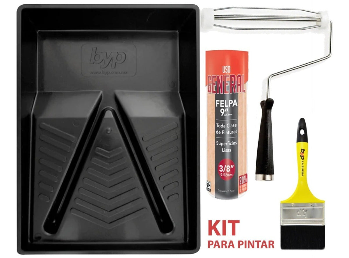 Kit De Accesorios Para Pintar (charola, Brocha, Rodillo) Byp