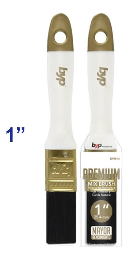 Brocha Premium 1''- Byp (poliester Y Cerda Natural) 1 Pza