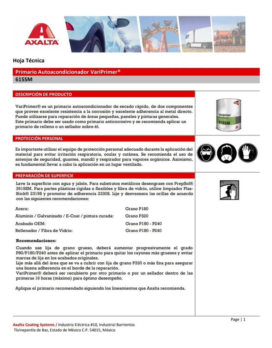 Primario Autoacondicionador Variprimer Anticorrosivo- Axalta