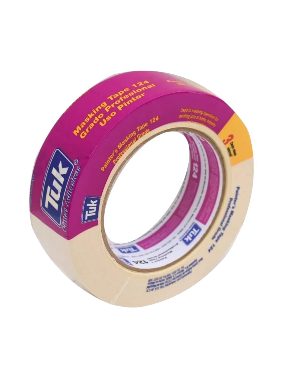 Cinta Masking Tape 36mm- Grado Profesional - Tuk 124 (50 M)