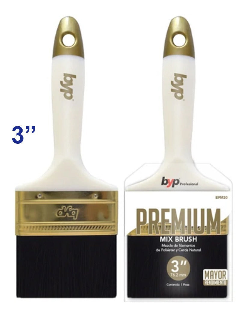 Brocha Premium 3'' - Byp (poliester Y Cerda Natural) 1 Pza