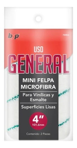 Felpa Microfibra Para Mini Rodillo 4 '' - Byp (pack 2 Pzas)