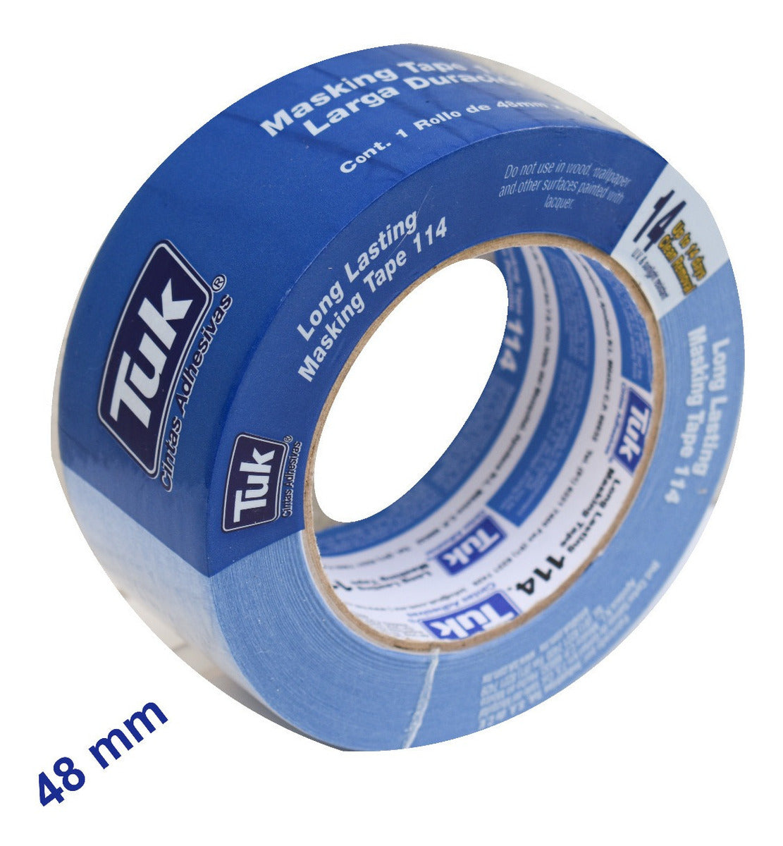 Cinta Azul Masking Tape 48mm- Tuk 114 (50 M) Larga Duración